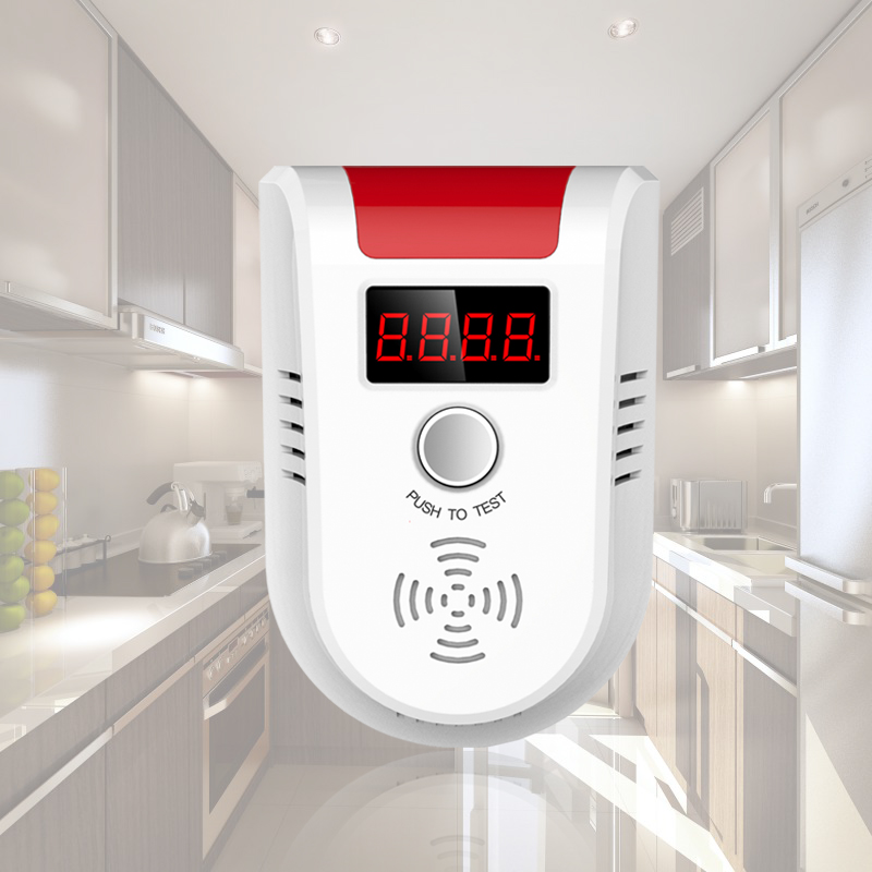 433mhz wireless frequency Wall mounted Kitchen Gas Detector Alarm acousto-optic prompt