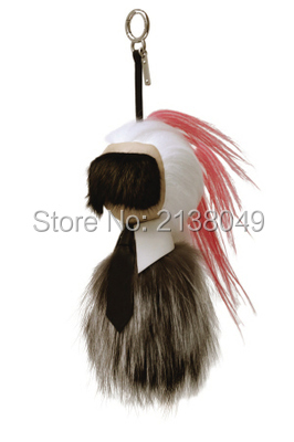 FA003 18 см Karlito Моды Натуральный Мех Норки Лиса Овец Брелок Карл Куклу мешок висит