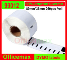 60x Rolls Dymo Compatible 99012 9012 36mmx89 Mm Large Address for Seiko Labels Adhesives Sticker