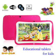 7 inch kids tablet pc Android4.4 Quad Core 1G+8GB IPS screen 1024×768 Built-learning Software Kids Education Tablet PC for kids