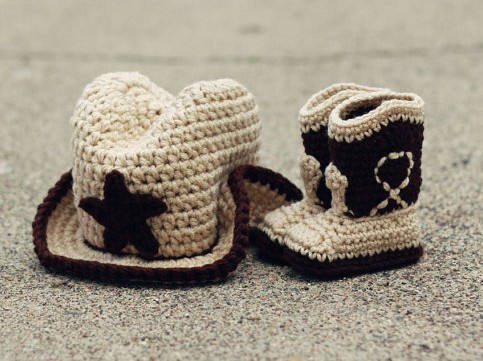 botas vaqueras para bebe tejidas