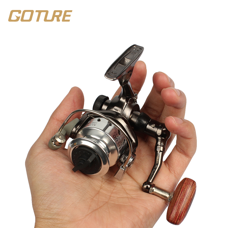 Goture Palm Size Metal Coil Mini Fishing Reel Ultra Light Small Spinning Reel For Ice Fish Pen Fishing Rod Molinete Pesca
