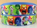 50Y2014570 1 25mm cartoon inside out characters ribbon printed grosgrain ribbon 50 yards DIY handmade materials