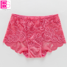 New Women Sexy Panties Full Lace Bamboo Cotton Blending Women Warm Mid-rise Panties Female Underwear Floral Embroidery Intimates