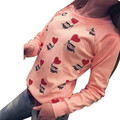 Enduring Newly design Women Long Sleeve Cute Owl Print Shirt Top Casual Sweartshirt free shipping wholesale