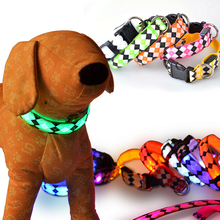 2016New luminescent rhombus Pet collar flash light emitting Pet collarLED luminous dog Pet collar for with small medium dogs pet
