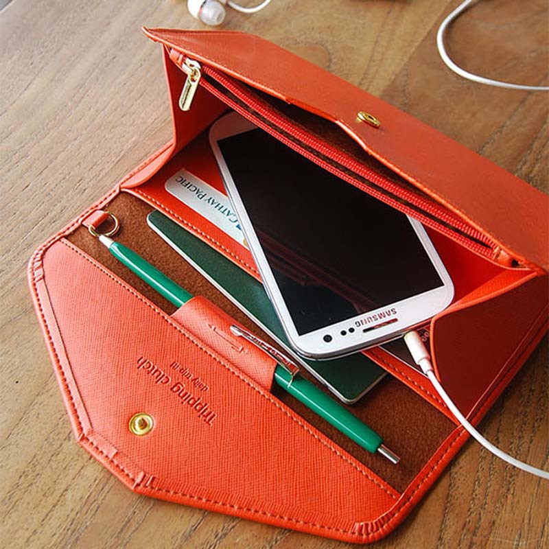 Women Wallets Fashion Style Long Clutch Solid Color Hasp Leather Wallet Ladies Large Capacity ...