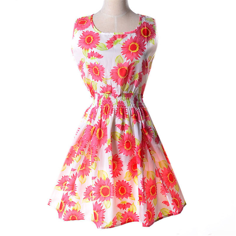 Summer new Dresses For Women Clothing Bohemian floral Female Leopard sleeveless vest printed beach c