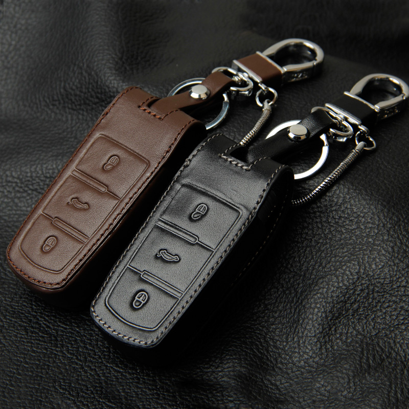 Leather Car Styling Key Cover Case For Volkswagen VW CC Passat B6 B7 Maogotan R36 B7L