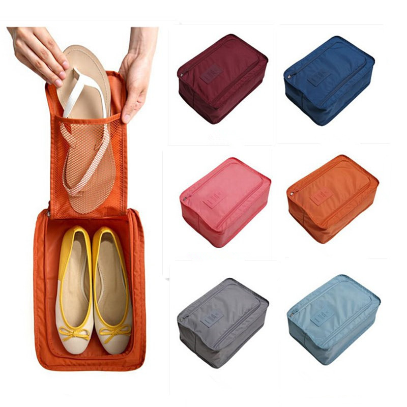 New fashion Nylon & Mesh Travel Portable Tote Shoes Pouch Waterproof Storage Bag 6 colors available 