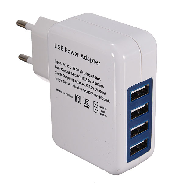 Image of High Quality EU US 4 USB Port Micro USB Charger USB Adapter HUB EU US Plug For Samsung Charger For iPhone 6 6s Plus 5s