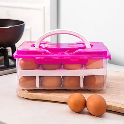 12/14/24 Grids Eggs Holder Food Storage Plastic Egg Box Refrigerator Container 