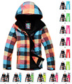 Hot 2017 Geometry Box Women Ski Suit Sets 10K Waterproof Warm winter Snow Suit Ladies Snowboard