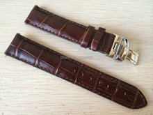19mm (Buckle18mm) PRC200 T17 T41 T461 High Quality Silver Butterfly Buckle + Brown Genuine Leather Watch Bands Strap
