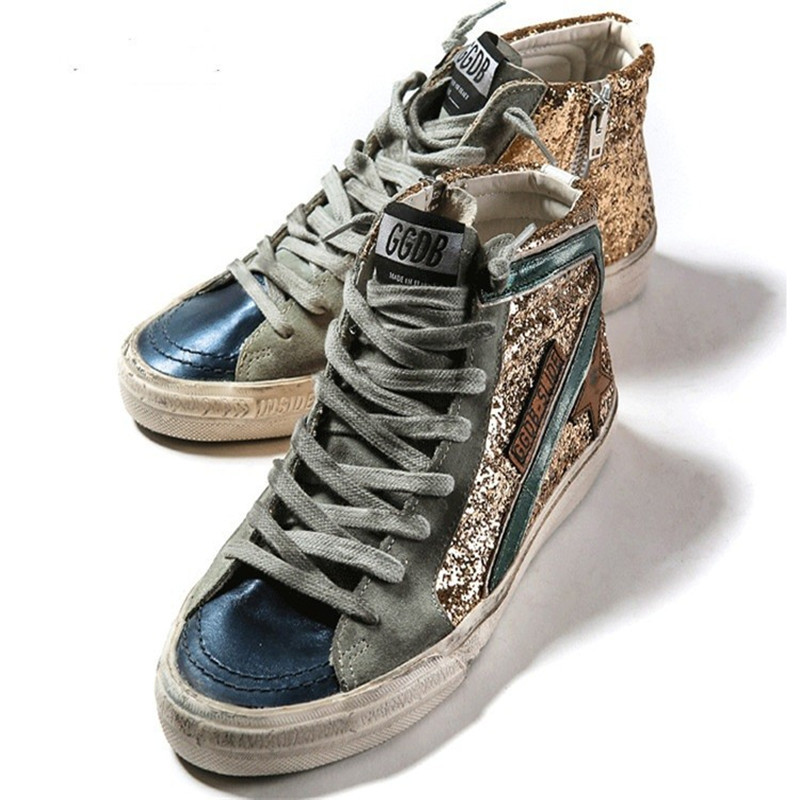 golden goose nere glitter