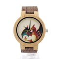 BOBO BIRD New UV Print Design Bamboo Watches for Men and Women Luxury Quartz Wood Watch