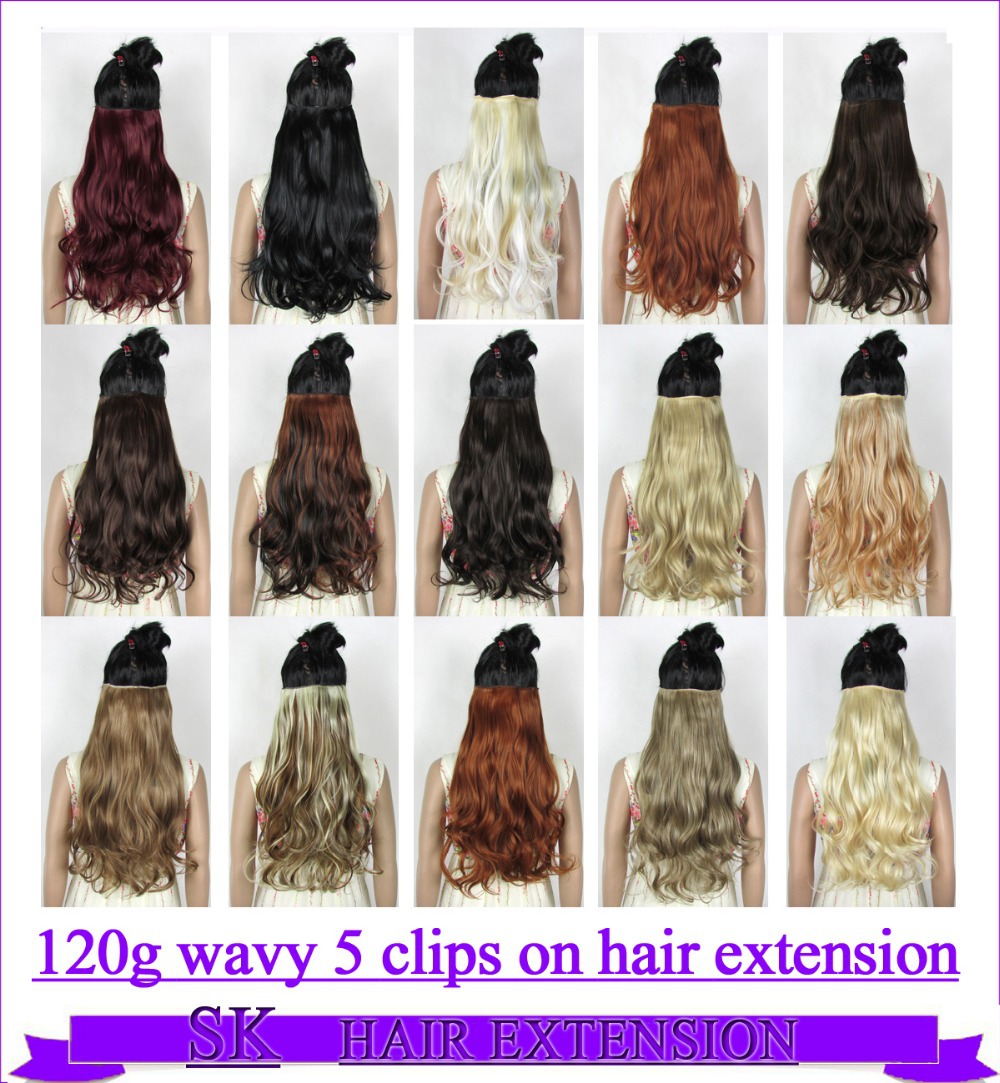 Image of 24" (60cm) 120g body wave 5 clips on hair extension clip in hair extensions 40 colors available