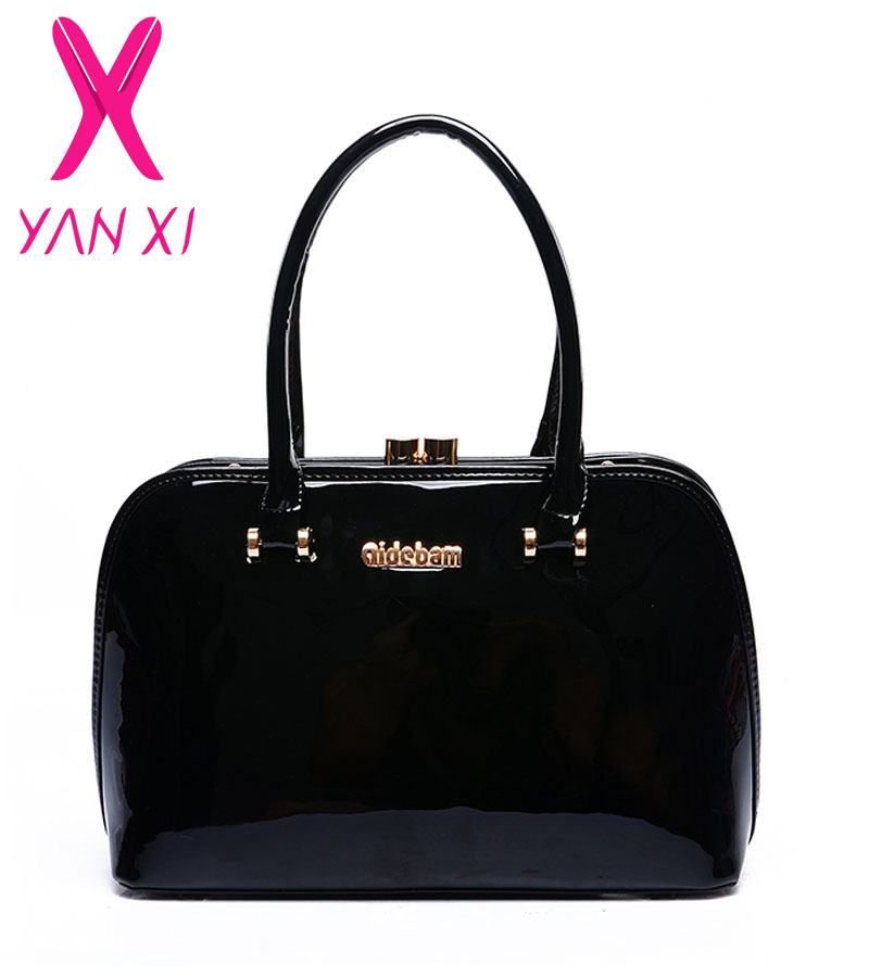 New 2015 luxury patent leather handbags fashion socialite lady shoulder bags genuine leather high quality diagonal