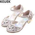 NEW Fashion Rhinestone High Shoes Girls Sandals Princess Crystal Dance Shoes Children Baotou Sandals Kids Summer