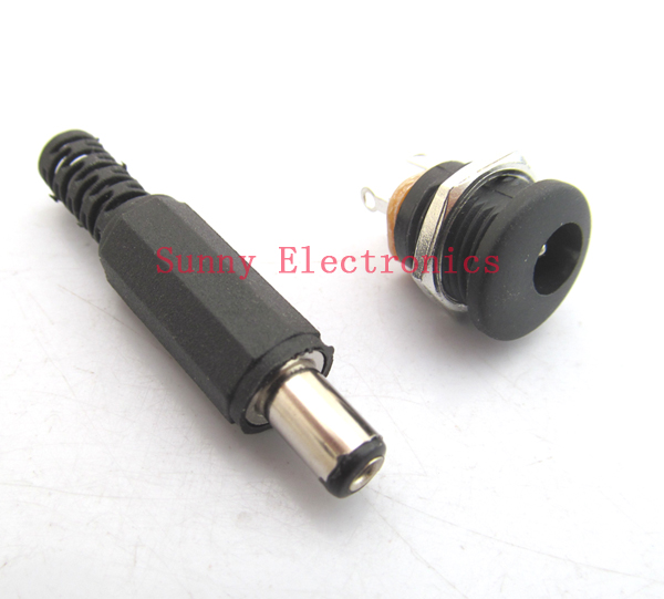 2.1x5.5mm DC Power Female Plug Jack + Male Plug Jack Connector Socket Adapter free shipping