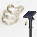 1 7 5M 60LED Outdoor Copper wire LED String Light Solar Power Gorgeous Color String Light