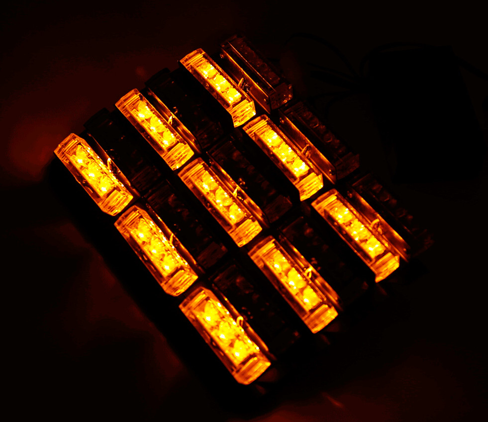 AmberWhite 18 LED 54 LED Emergency Vehicle Strobe Flash Lights (5)