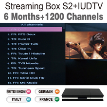 Streaming IPTV Box DVB-S2 Support 10 Server 1200 Sky French European IPTV Account Live TV Sky IPTV Box Arabic Europe IPTV APK