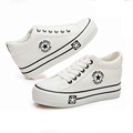 Women Wedges Canvas Shoes Woman White Casual Shoes Stars Summer Platform Trainers Basket Femme Zapatos Mujer