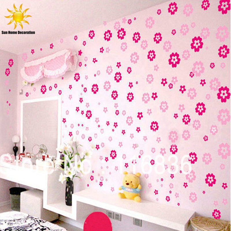 Image of Holiday Sale 124 Flowers & 7 Butterfly DIY Removable Wall Sticker Decal home Bedroom Living/Wedding Room Kids Children Girls