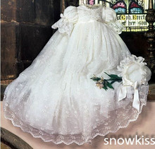 Vintage Baby Girl Boys Lace White/Ivory First Communion Dresses Christening Gown Baptism Dress With Bonnet