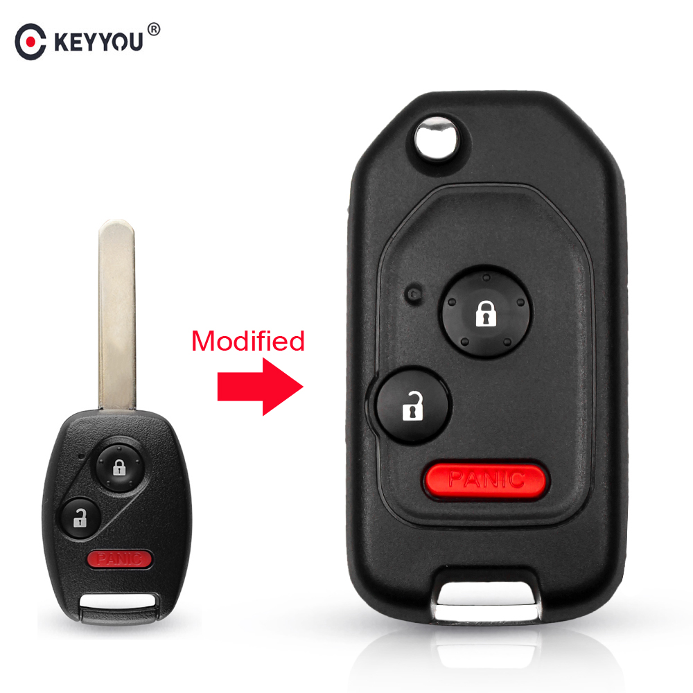 3+1 4 Button Uncut Remote Folding Flip Key Shell Case For Honda Accord Civic CRV 