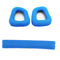 Blue Replacement Earpads Headband Cushion Pad for Logitech G930 G430 Headset
