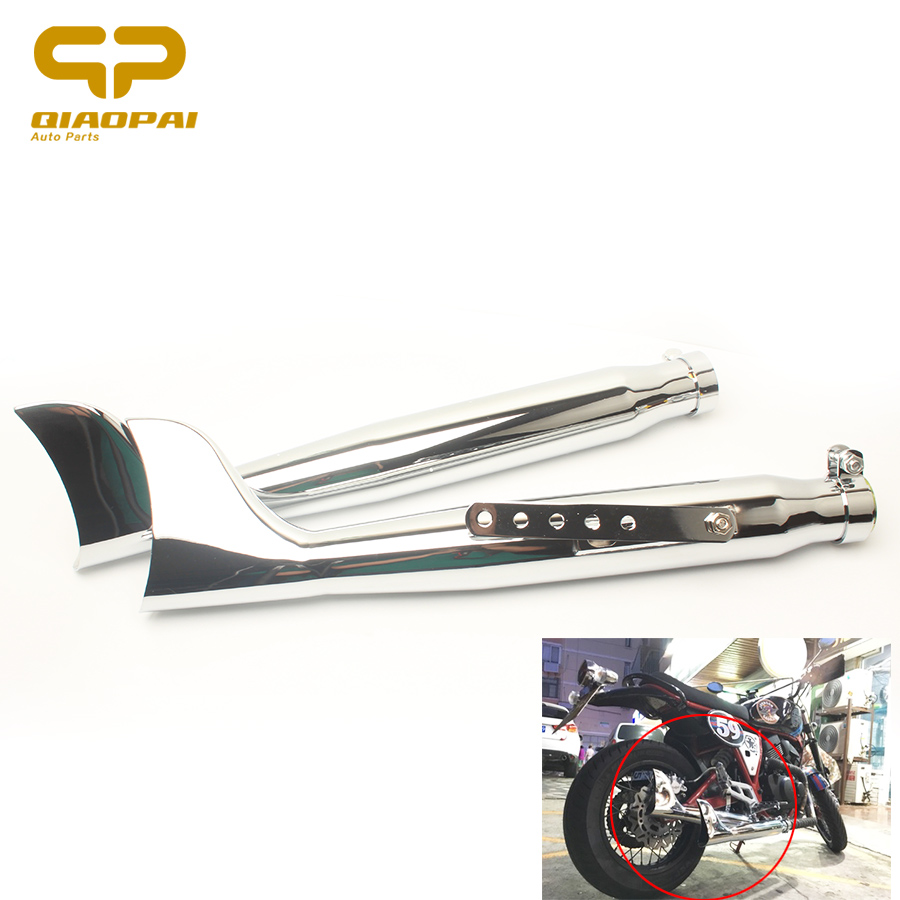 Fish Tail Motorcycle Exhaust Chrome Db Killer Muffler 21 Escape Moto Left Right For Vintage Silencer Harley Davidson Scooter Exhaust Exhaust Systems Aliexpress