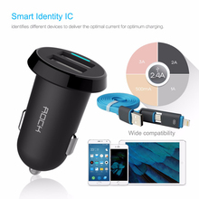ROCK Ditor 2.4A Car-Charger For Huawei P8 Lite Honor 7 6 9 Ascend P7 P6 P9 Mate 8 7 S & Other phone USB Car Charger or 2-1 Cable