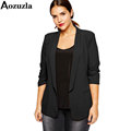 Plus Size 6XL Ladies Blazers 2016 Fall Fashion Long Sleeve OL Outwear Coat Casual Black Blazer