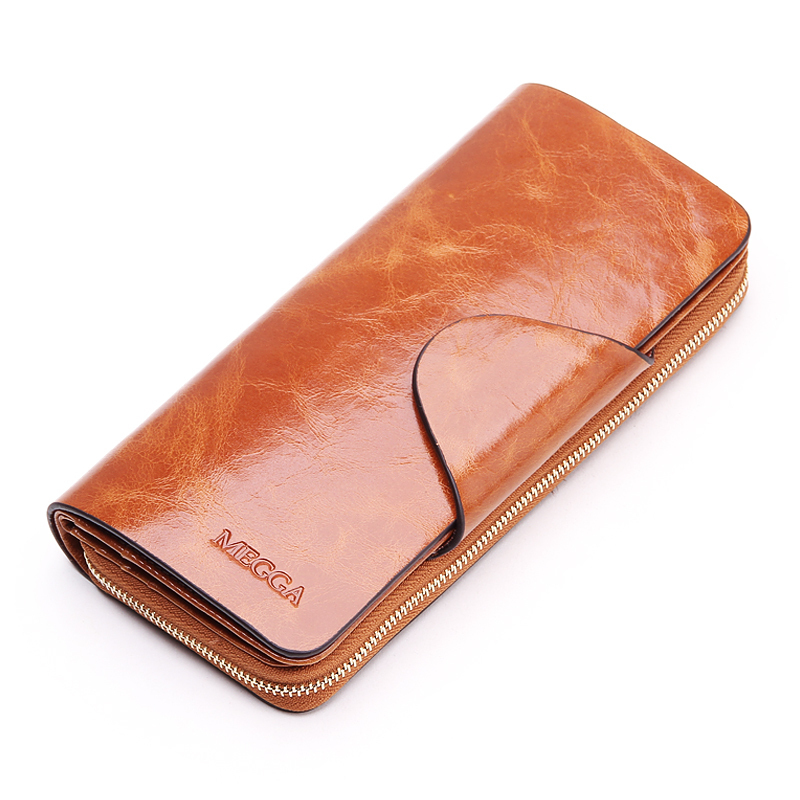Image of women's design wallet fashion ladies' zipper coin purse genuine leather couple clutch mobile phone holde portefeuille femme