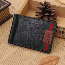 Quality Guarantee Money clip for Cash Holder solid mens wallet genuine leather wallet clips with card