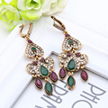 Fashion Vintage Turkish Earrings Antique Water Drop Gold Plated Earrings Women Arabesque Ethnic Engagement Party Festival