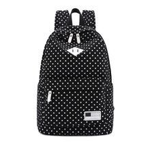 Brand new 2015 fashion women girls Canvas Backpack Polka Dot School Shoulder Bag Travel Rucksacks