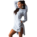 2016 Autumn Women Hoodies Sweatshirts Anomalisticy Hooded Full Sleeve Hoodies Dress Cotton Casual Pockets Long