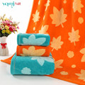 1pcs 70 140cm 2pcs 34 76cm 100 Cotton Soft absorbent Leaves Print bath beach face towel