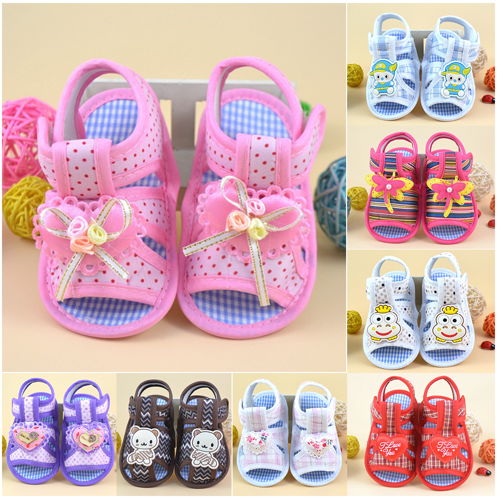 Baby Girls Boys Summer Cloth Sandals Toddler Soft Open Toe Satin Slippers Shoes