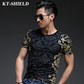 Summer new Men Print T shirt cotton short sleeved luxury mens tshirt brand clothes fashion hip