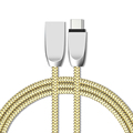 Zinc Alloy USB Type C Nylon Line cable for Xiaomi Htc Samsung type c charger wire
