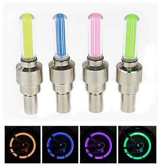 Image of bike light with no battery mountain road bike bicycle lights LEDS Tyre Tire Valve Caps Wheel spokes LED Light BL0157