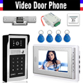 7 Inch LCD Wired Video Door Phone Doorbell Intercom System Electric Door Strike Lock ID Card