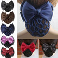 Sweet Women Girl Bow Barrette Hair Clip Cover Hairpins Bowknot Bun Snood Hair Accessories
