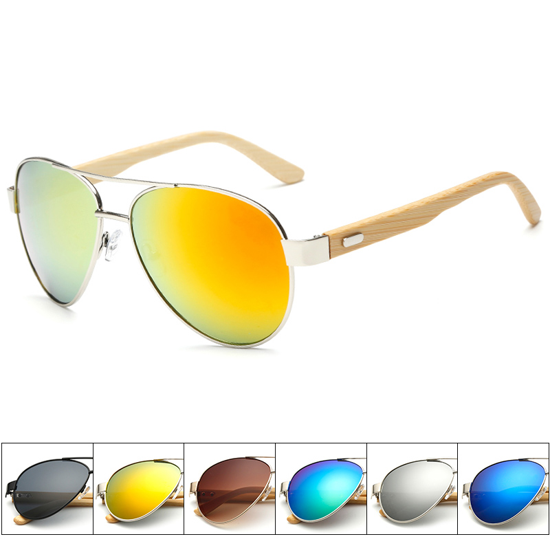 Image of 2016 Newest Bamboo Sports Sunglasses Men Wooden Sun glasses Women Brand Designer UV400 Mirror Original Wood Glasses