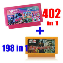 2015 new 8 bit game cartridge classical game card one pair hot sale —— 402 in 1 + 198 IN 1
