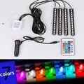 12V 6W Car styling 4 12 LED Decorative Mood Foot Light Colorful Car Charge Interior Accessories